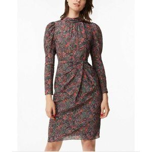 REBECCA TAYLOR Hudson Paisley Silk Long Sleeve Dress Size 14